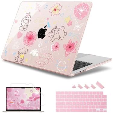 Imagem de May Chen [Novo padrão 2025] para MacBook Air 13,5 polegadas Capa M2 M3 M4 Chip Modelo: A2681 A3113 A3240, versão 2022-2025, capa rígida com protetor de tela e película de teclado - Filhote de cachorro