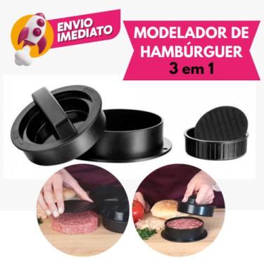 Imagem de Forma Modeladora Hamburguer 3 em 1 Artesanal Caseiro Profissional Vári