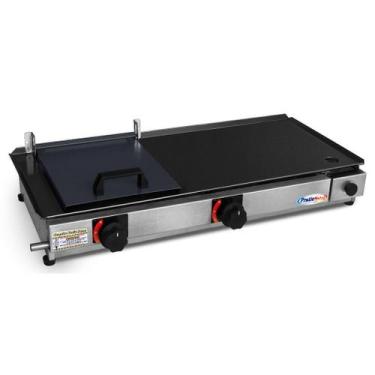 Imagem de Chapa Chapeira  de Lanche Profissional a Gás com Prensa Abafador Chapa