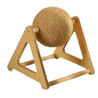 Imagem de Bothyi Bola arranhadora para coelhos, base de madeira única e estável para gatinhos, brinquedo arranhador para animais de estimação, brinquedo arranhador, 20 Cm X 23 Cm X 26.5