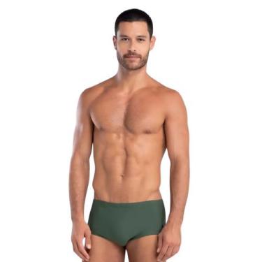 Imagem de Sunga Slip Praia Plus Size Mash Confortável Laterais Largas, Verde vd0