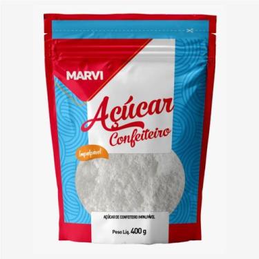Imagem de Açucar de confeiteiro Marvi 400g Doces Bolos Tortas Suspiros e decoraç