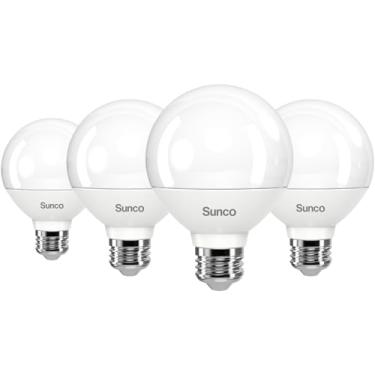 Imagem de Sunco Lighting Pacote Com 4 Lâmpadas Globo De Led Para Espelho Banheiro, G25, Alto Rendimento 1000 Lm, Equivalente A 100 W, 11 Branco Frio 4000 K, Regulável, Base E26, Lâmpada Decorativa Redonda Fos