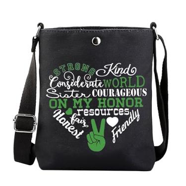 Imagem de POFULL Presente Girl Troop Leader Adventure Lover Squad Gift On My Honor Bolsa tiracolo, On My Honor, 0