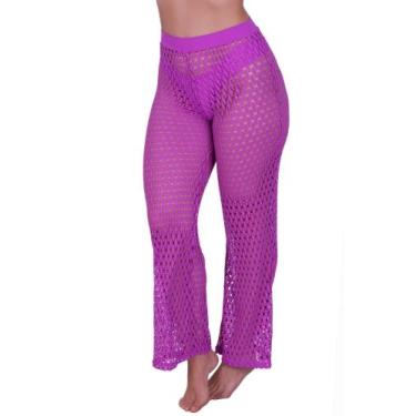 Imagem de Calça Saída De Praia Furadinha Cintura Alta Moda Praia Verão - c2 ATEN