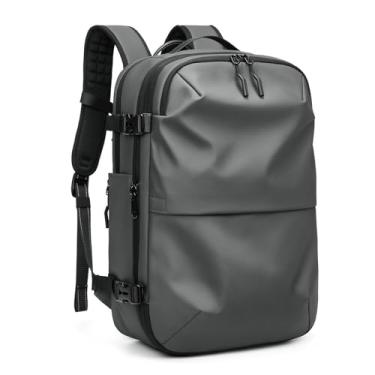 Imagem de Asixxsix Mochila a Vácuo, Mochila de Viagem a Vácuo Expansível, Separação Seca de Chuva à Prova de Chuva, Carregue Mochilas Com Compartimento de Sapatos, Bolsas de Compressão Casual Daypack (Cinza