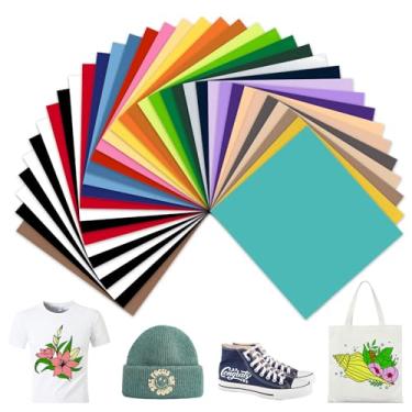 Imagem de Dysania Pacote De Vinil Transferência Térmica Htv - Com 36 Para Camisetas, Folhas 30 Cm X 25 Cm, 28 Cores Sortidas Camisetas Tecido Faça Você Mesmo, Design Fácil Cortar E Remover
