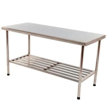 Imagem de Mesa Total Inox Desmontável 1,20x0,70x0,90m Multiuso Imeca - Cód 5813,