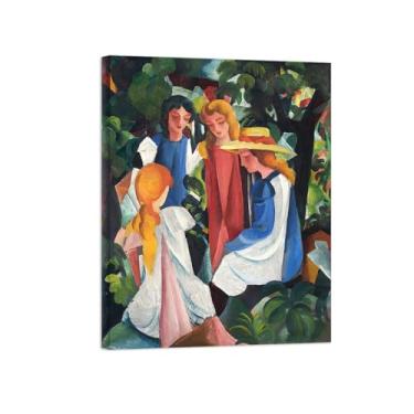 Imagem de Pinturas Famosas em Tela-Quadros Decorativos-Four Girls-Pôster e Impressões para Sala de Estar e Casa 20x25cm8x10in Tela Embrulhada
