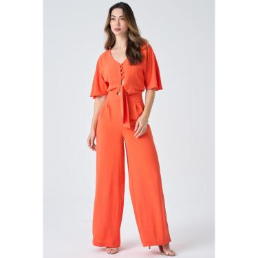 Imagem de Macacão Longo PKS com Amarração Laranja-P-Feminino