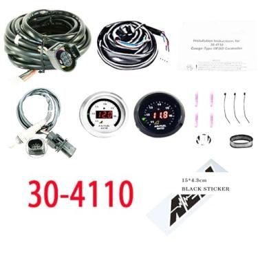 Imagem de Kit medidor de relação ar-combustível O2 de banda larga da série X 30-0300 30-4110 LSU 4.9 Sensor de oxigênio 0258017025 +15 * 4,3 cm compatível com decalque AEM(30-4110 BK Decal)