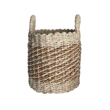 Imagem de cesto organizador de palha seagrass 35cm com alças duo multiuso - Oikos