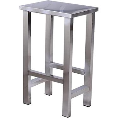 Imagem de Banqueta Quadrada De Aço Inoxidável Banqueta De Bar Criativa Banqueta De Jantar Multiuso Sem Encosto Mobília De Banquinho, Stainless Steel, 45CM