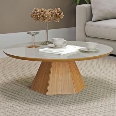 Imagem de Mesa de Centro 90 Cm 100% Mdf Tb626 Off White/Freijó - Dalla Costa, Be