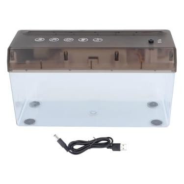 Imagem de Papel de triturador de papel USB corta de papel elétrica A4 Máquina de corte de papel para escritório de escritório use a compacta Desktop Shredder com USB e energia bateria