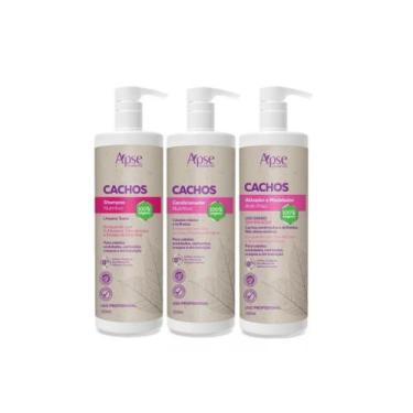 Imagem de Kit Shampoo, Condicionador E Ativador Cachos 1l Profissional Apice - A