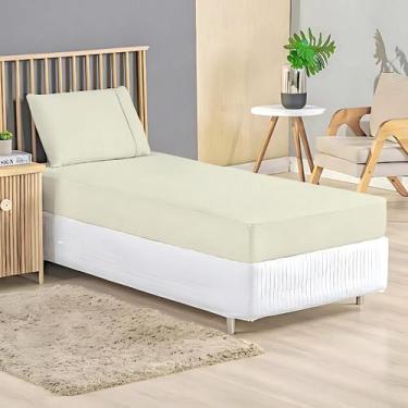 Imagem de Jogo De Lençol Solteiro Padrão Antialérgico 2 Peças 400 Fios Com Elást