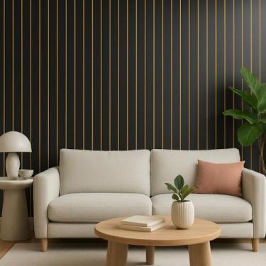 Imagem de Painel Ripado Autocolante para Parede 101 Placas 45x11 Decorativa Made