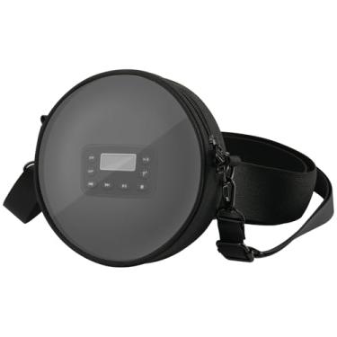 Imagem de TXEsign Estojo Para Cd Player, Bolsa De Armazenamento Disco 6" Com Alça Ombro Ajustável, Faixa Cintura, Transparente Janela, Preto