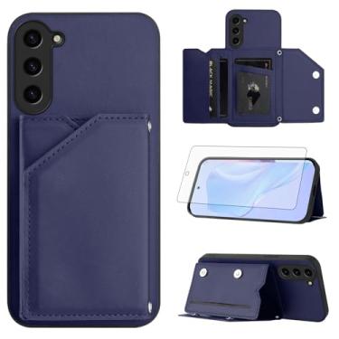 Imagem de Asuwish Capa de telefone para Samsung Galaxy S23 FE 5G capa carteira com protetor de tela de vidro temperado suporte suporte de cartão de crédito alça transversal cordão de couro celular S 23 EF S23FE