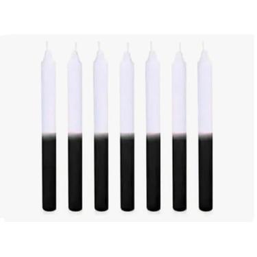 Imagem de Vela branca e preta Palito Comum C/ 50 Velas
