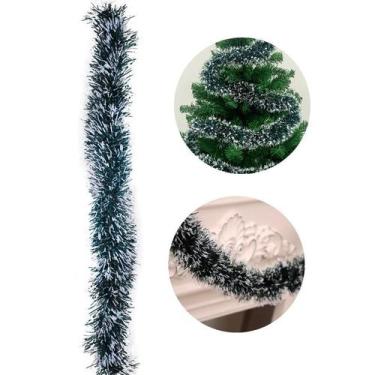 Imagem de Festão Verde Nevado 4 Fitas 2 Metros Decoracao Natalina Enfeite Natal 