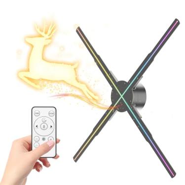 Imagem de Ventilador holográfico 3D, ventilador holográfico de 50 cm, resolução de 2000 x 1152PX, 576 peças, contas de LED HD, projetor de publicidade de vídeo holográfico compatível com APP/WiFi/remoto/áudio