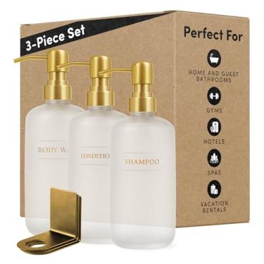 Imagem de 1- Garrafa de plástico transparente Shoppe | Dispensador de sabonete líquido recarregável | Xampu, condicionador e sabonete líquido de 473 ml para casas, hotéis, quartos de hóspedes e banheiros de