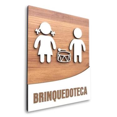 Imagem de Placa De Sinalização  Brinquedoteca - MDF 18x14cm - Victare