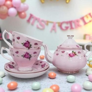 Imagem de Kit 1 Bulé e 2 Xicaras de Porcelana Café/Chá