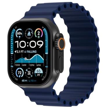 Imagem de Pulseira esportiva oceânica compatível com Apple Watch Ultra 3, séries 11, 10, 9, 8, SE, 7, 6, 5, 4 e 3 de 49 mm, 46 mm, 45 mm, 44 mm, 42 mm, 41 mm, 40 mm, 38 mm, 49 mm, 4 e 3