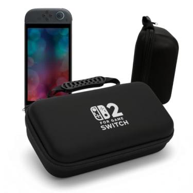Imagem de Bag Estojo de Transporte Capa de Proteção Case Rígido Resistente com Alça Zíper para Switch 2 (Preto)
