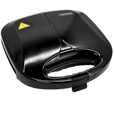 Imagem de Sanduicheira Elétrica 220V 750W com Chapa Dupla e Revestimento Antiaderente Preto