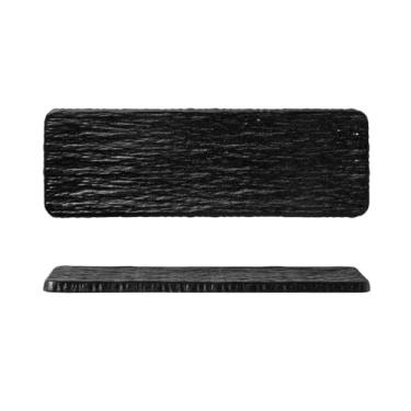 Imagem de Prato de sushi de pedra cerâmica de 30,5 cm, utensílios domésticos japoneses simples criativos - pedra preta