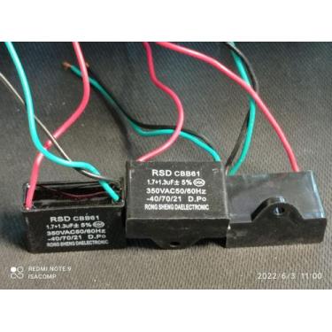 Imagem de 2x Capacitor Partida 1,7+1,3uf/350v Fio Cbb61 Rsd