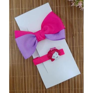 Imagem de Kit 02 Laço Presilha de Cabelo CLIP HAIR Bico de Pato Infantil Bebê Co