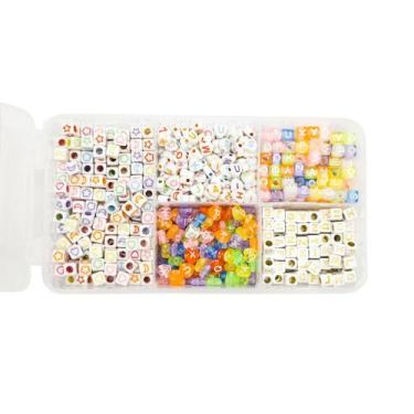 Imagem de Kit Passante Letras Miçanga Alfabeto Variados 6 e 7mm 500pçs 90g + Cai