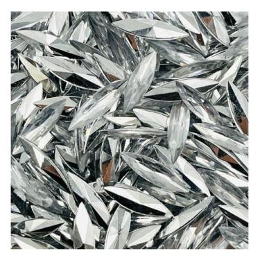 Imagem de Colagem Navete Strass Cristal 4x15mm 100pçs Artesanato 8g - Macall