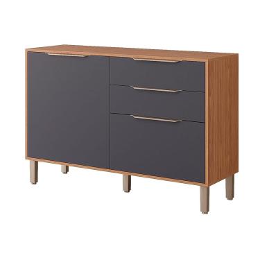 Imagem de Módulo Cozinha MGM Divina Balcão c/ Tampo c/ 2 Portas e 2 Gavetas 120 cm Freijo/Titanium-MGM