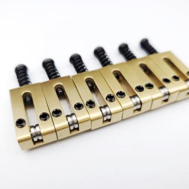 Imagem de Kaynes 6 peças de 10,5 mm selas de rolo de ponte de guitarra – sela de ponte tremolo de latão para substituição de guitarra elétrica Fender Telecaster Tele Stratocaster Strat ST TL Style