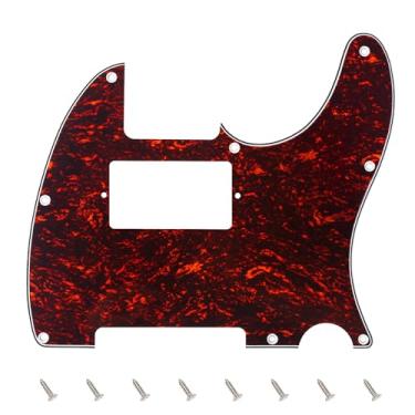 Imagem de Banworks 4 Ply Tele HS/HH Pickguard 8 furos para guitarra elétrica Pickguard placa para USA/Mexican Fender Modern Style Standard Tele Telecaster JT/HB-04 Red Tortoiseshell