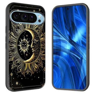 Imagem de JHYYTUJTYP Capa para Pixel 10 Pro XL, [Teste de queda de grau militar] Capa protetora resistente à prova de choque resistente para Google Pixel 10 Pro XL 6,8 polegadas 2025, sol lua estrela