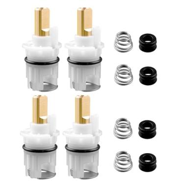 Imagem de QAGGUM Conjunto de haste de torneira de 4 peças adequado para kit de reparo de torneira Delta com duas manípulas, substitui RP25513 RP24096 RP4993 RP24097, com assentos e molas de cartucho