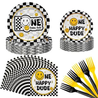Imagem de Conjunto de talheres de festa Umigy One Happy Dude para 24 convidados
