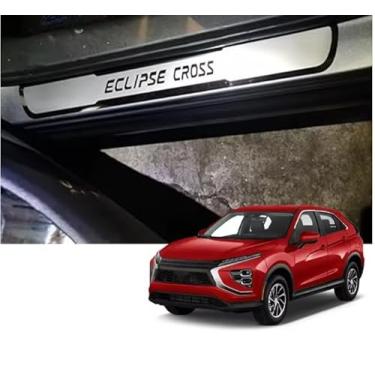 Imagem de GZBFTDH Proteção de Peitoril Soleira da Porta, para Mitsubishi Eclipse Cross 2018-2022 Carro Acessórios, Aço Inoxidável Kick Plate Guard de Pedal de Limiar Protetor, Peças para Automóveis