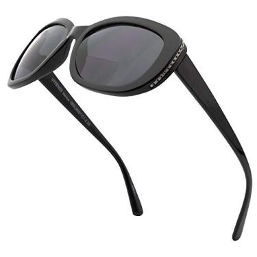 Imagem de VITENZI Óculos de sol com leitores para mulheres, óculos de sol de leitura matizados, Veneza, Preto, Medium