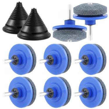 Imagem de Afiador de lâminas para cortador de grama, 10 peças, afiador de lâmina cego, balanceador de lâmina compatível com qualquer furadeira elétrica/broca manual, universal resistente ao desgaste