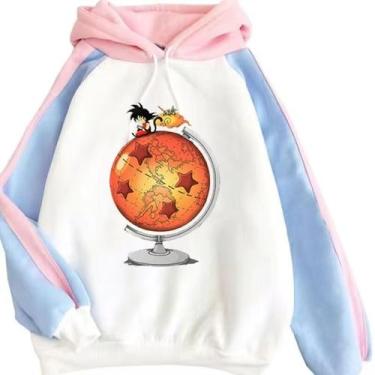 Imagem de Moletom com design de bloqueio de cores Dragon Ball Globe Goku - SANMU