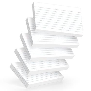 Imagem de 250 cartões brancos de 8 x 12 cm – cartão de memória pesado de 180 g/m² (50 folhas cada), durável e portátil para anotações para estudantes, professores, cartões de estudo para escritório, casa