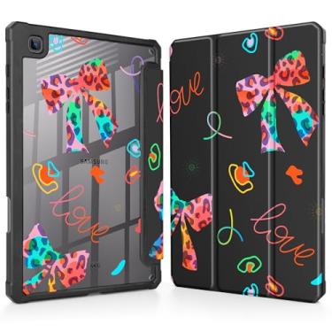 Imagem de Mektron Capa para Samsung Galaxy Tab S6 Lite 10,4 polegadas 2024/2022/2020 com suporte para caneta S, visualização em vários ângulos com capa à prova de choque, capa transparente + suporte de três